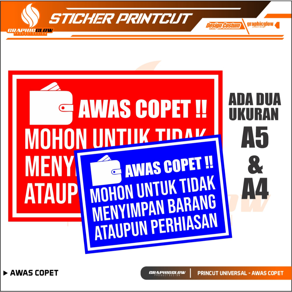 

STIKER AWAS COPET | BAHAN VINYL + LAMINASI GLOSSY