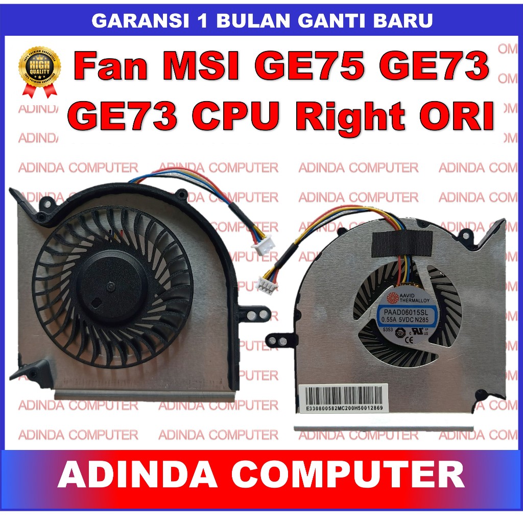 Fan MSI GE75 GE73 MS-16P1 GP73 GL73 GE75 GP75 GL75 WE75 CPU ORI