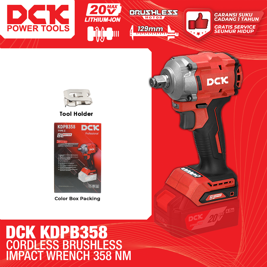 DCK KDPB358 Cordless Brushless Impact Wrench 358Nm