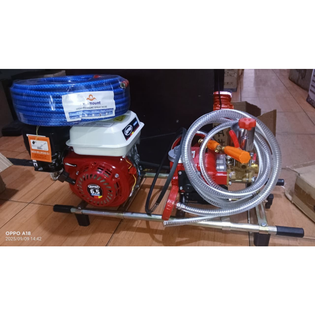 paket mesin doorsmeer komplit selang 100 meter biru