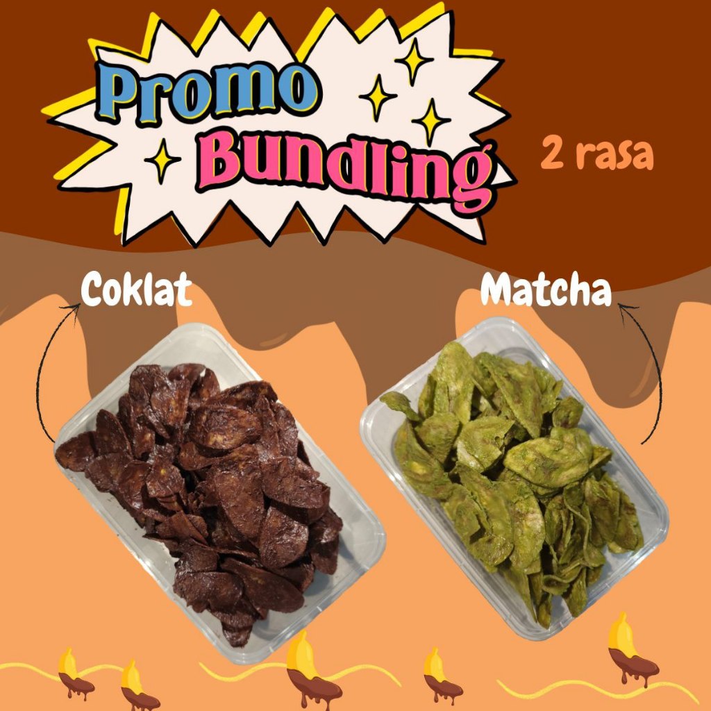 

Paket 2 Rasa Keripik Pisang Lumer by NaylBites | Cemilan Kripik Pisang Coklat | Banana Chips