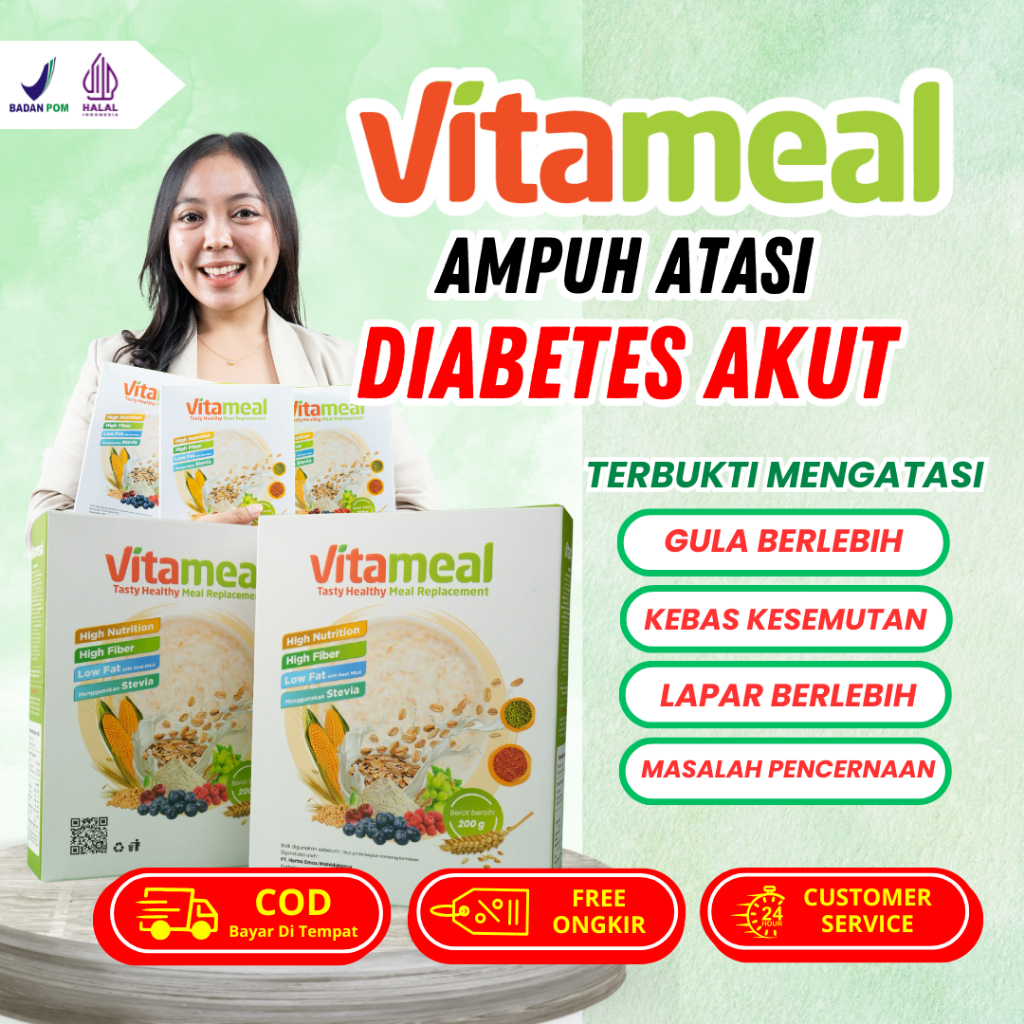 

100% ORIGINAL - 2 Box Vitameal Sereal Ampuh Turunkan Diabetes Juga Asam Lambung Gula Darah Hipertensi Silium Husk Oat dan Mix Berries