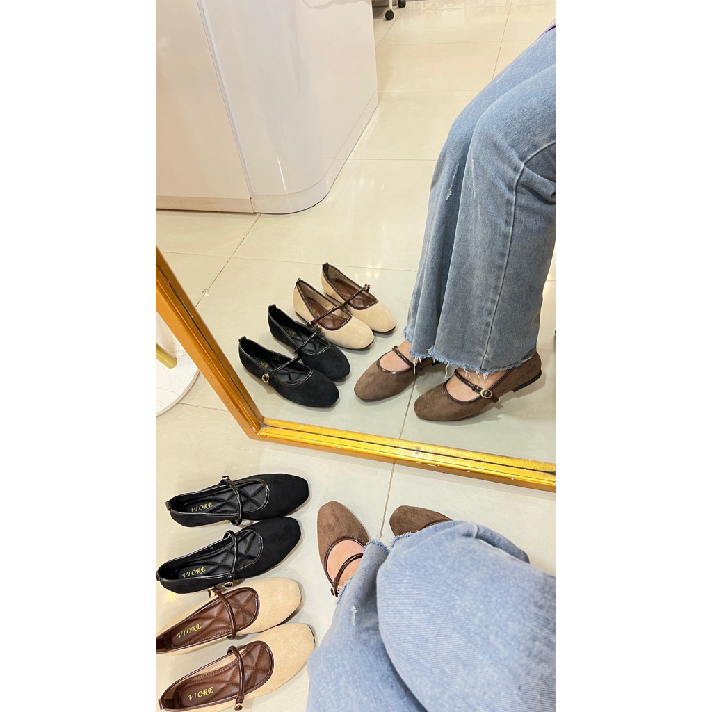 CH15 - FLAT SHOES WANITA CASUAL SIMPLE TALI TENGAH | sepatu flat wanita casual simple