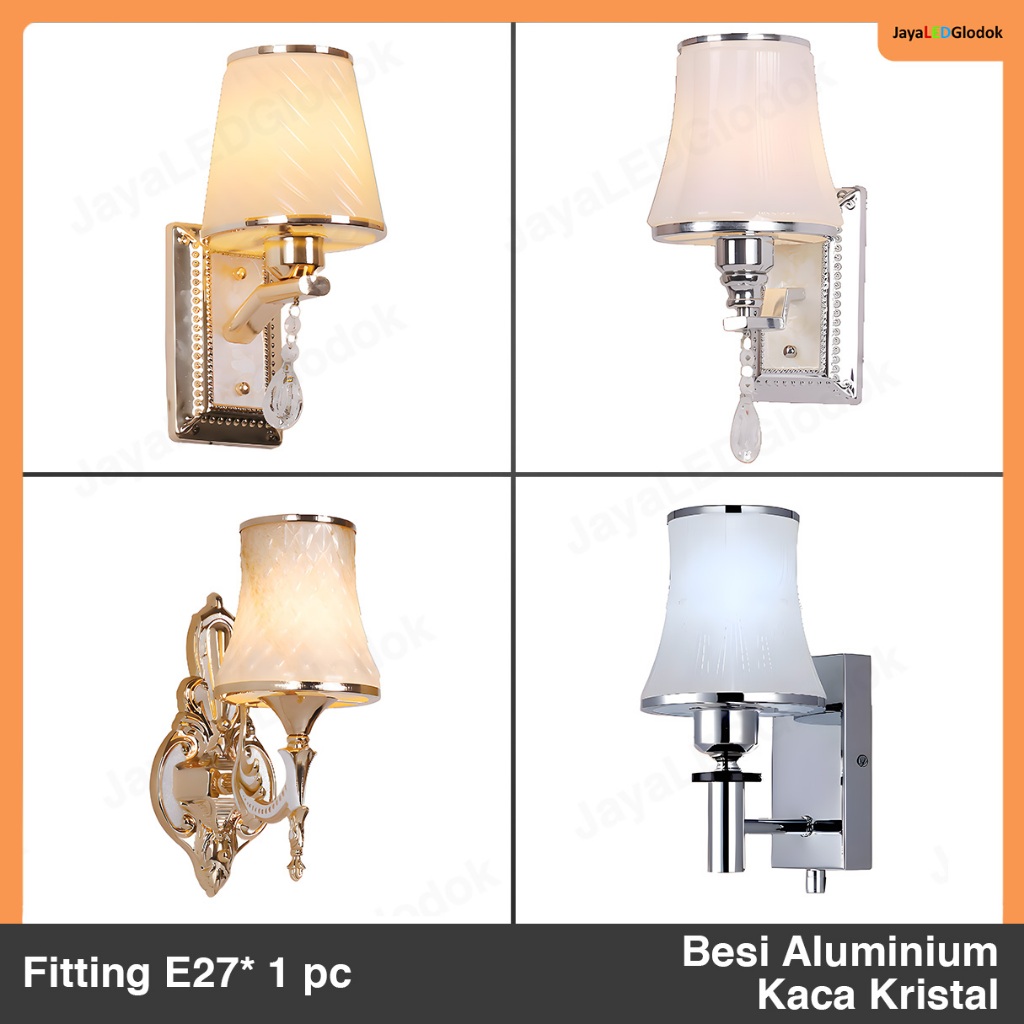 JayaLEDGlodok - Lampu Dinding Minimalis Klasik Antik di Kamar Tidur Modern Kaca Dimmer Indoor Aesthe