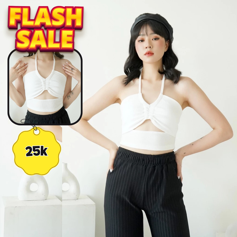 Tanktop Halter Bra Tanktop Wanita Knit Bra Crop Tank Top 169