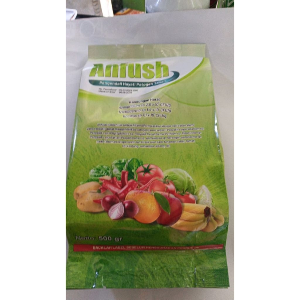 Pupuk pengendali Hayati ANFUSH 500 gram ( bio Fungisida Anfus) RIZKI TANI SUKABUMI PRODUK DIJAMIN AS