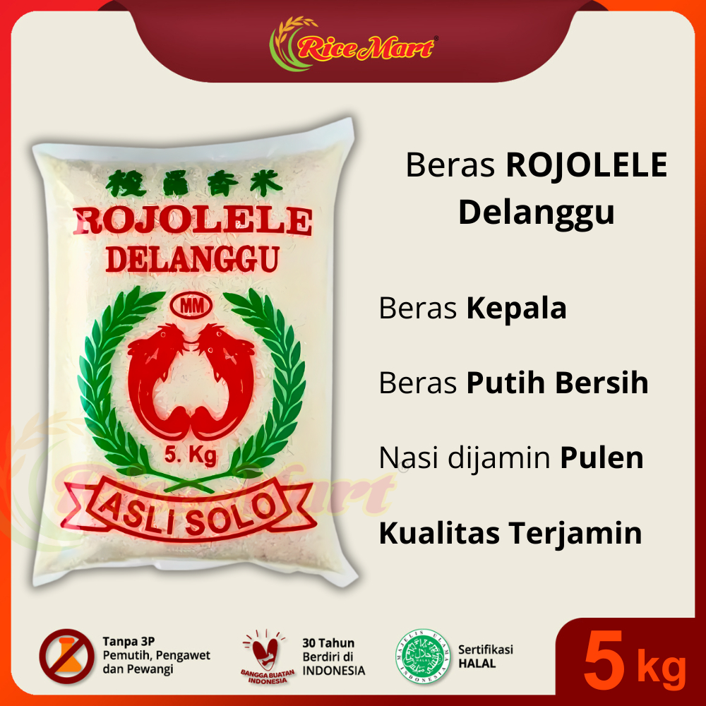 

Beras Cap Rojolele Delanggu Premium 5 Kg / Beras Rojolele Delanggu 5kg