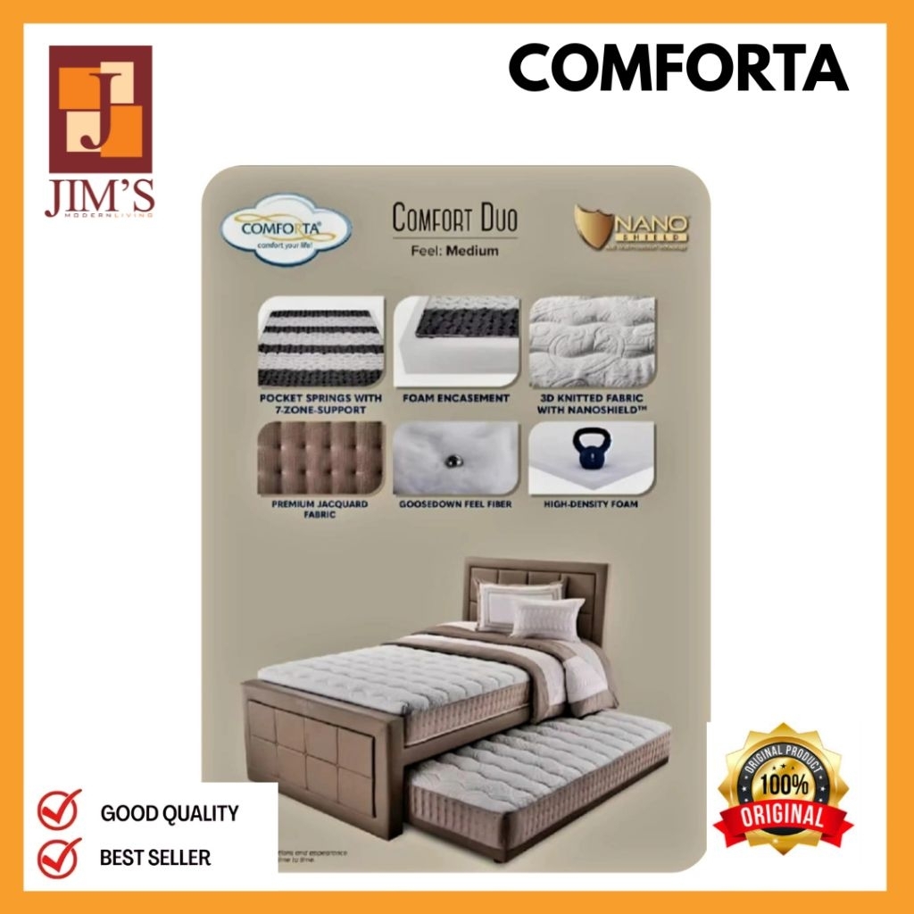 Kasur springbed COMFORTA Comfort Duo (full set) -set 120 x 200