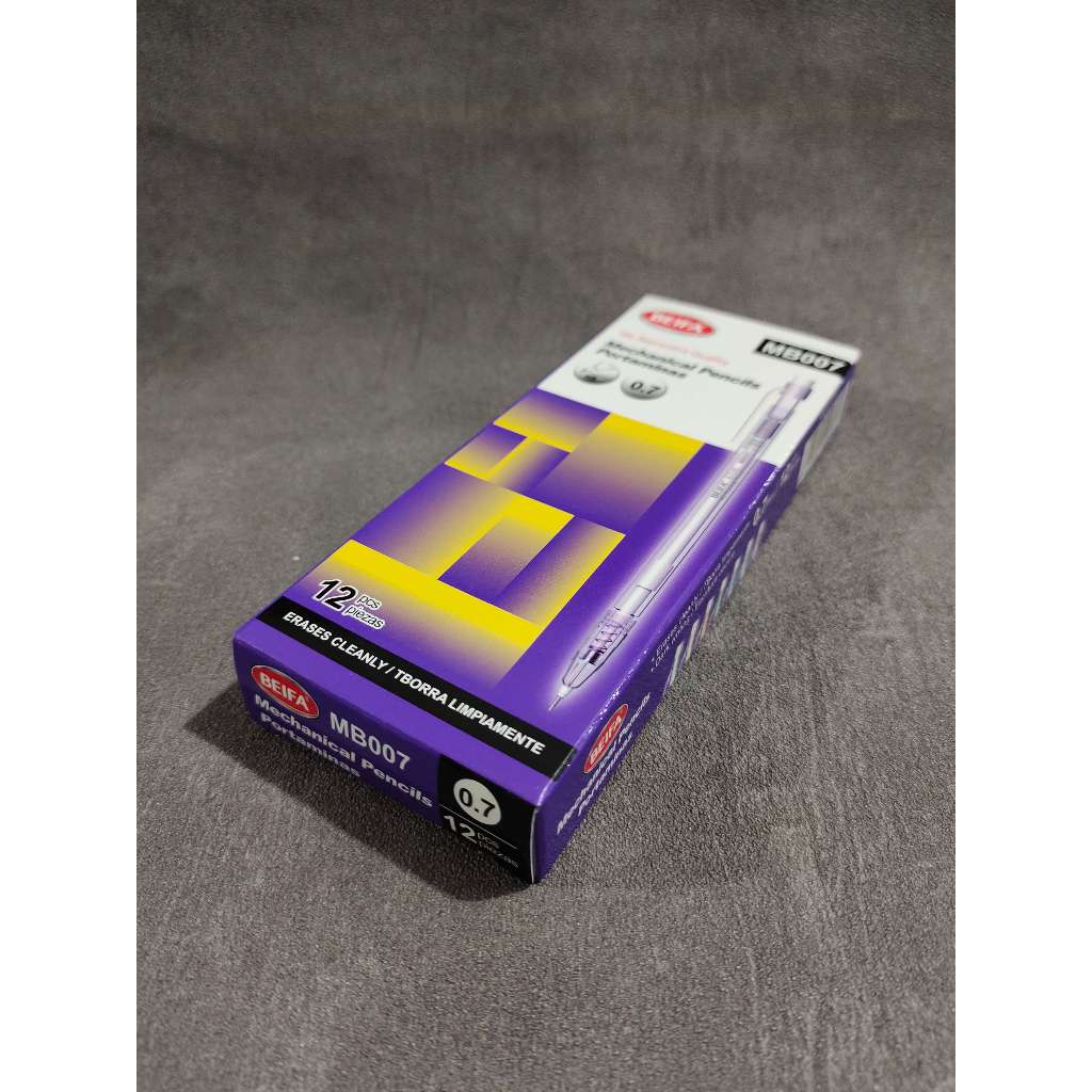 PACK ~ pensil mekanik 0.7 murah isi 12 pcs, pensil mekanik beifa