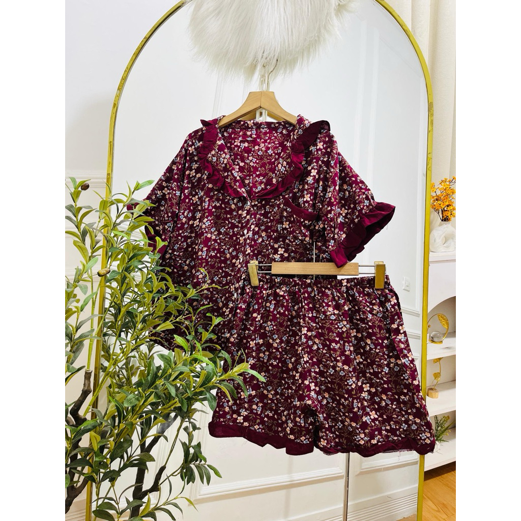 ONESET SETELAN WANITA ELENA CELANA PENDEK