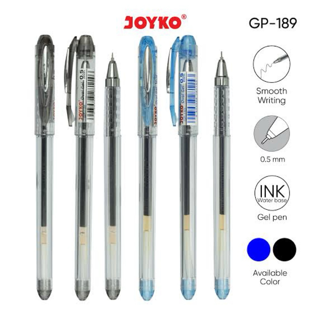 

Gel Pen Pulpen Pena Joyko GP-189 Oval Gel 0.5MM