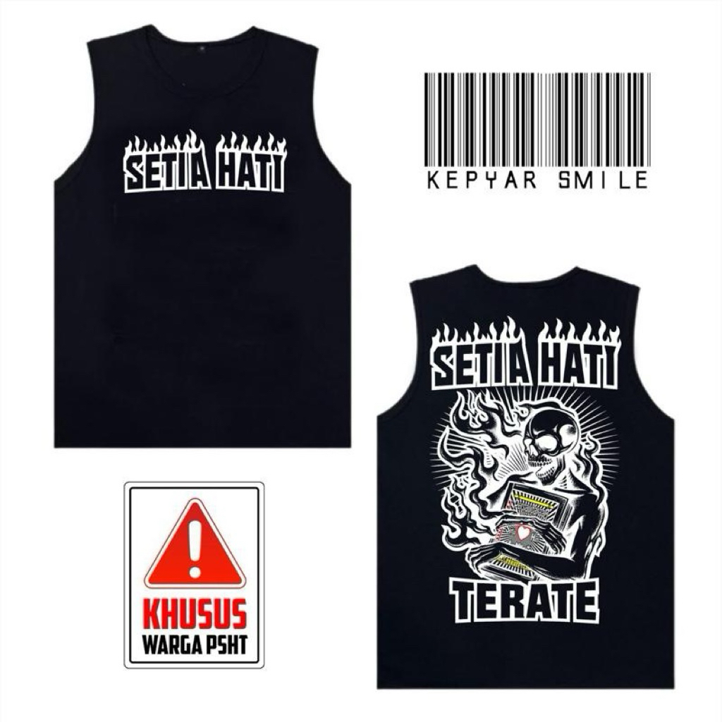 SINGLET PSHT Setia Hati Lambang PSHT Versi Tengkorak Free Stiker