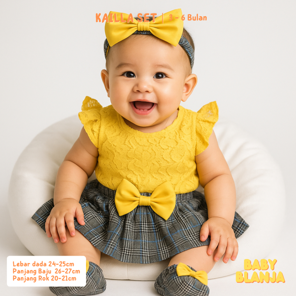 Baju Bayi Perempuan 0 6 Bulan Kaila Set