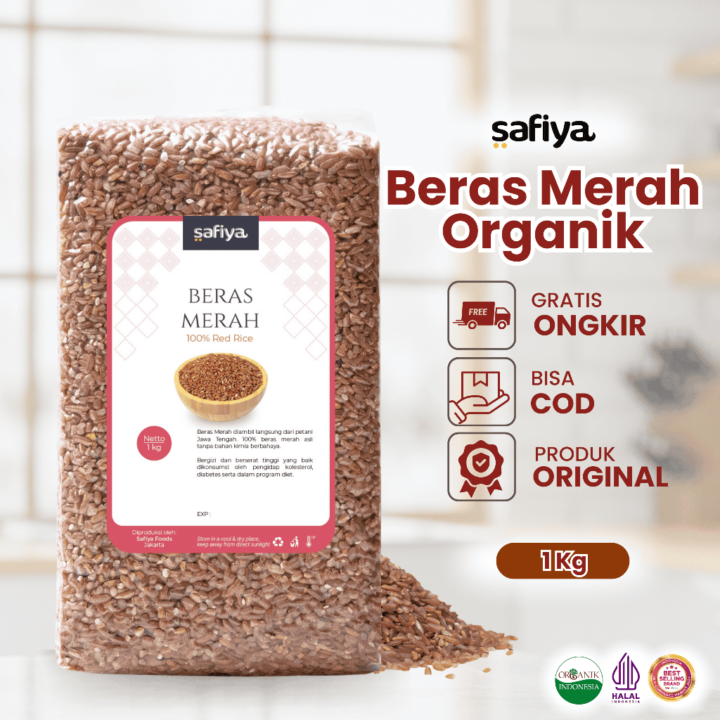 

Safiya Beras Merah Organik 1 Kg Beras Pecah Kulit Premium
