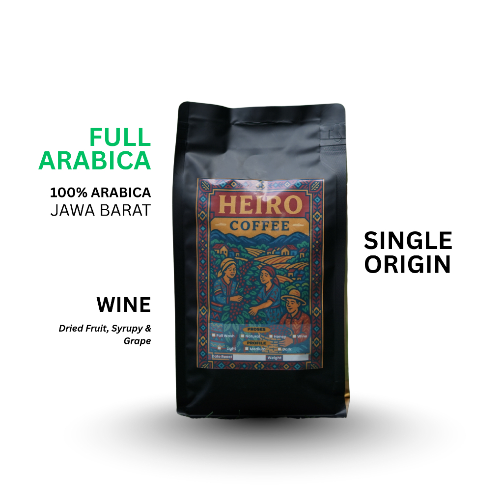 

Heiro Coffee - Biji Kopi WINE 100% Arabika 100g / Bubuk Roasted Coffee Bean Filter Single Origin