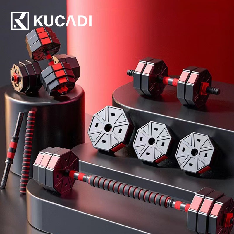 KUCADI/Dumbbell Set 20KG/Barbel 3 in1/ Alat Olahraga Angkat Besi/PVC Dumbell
