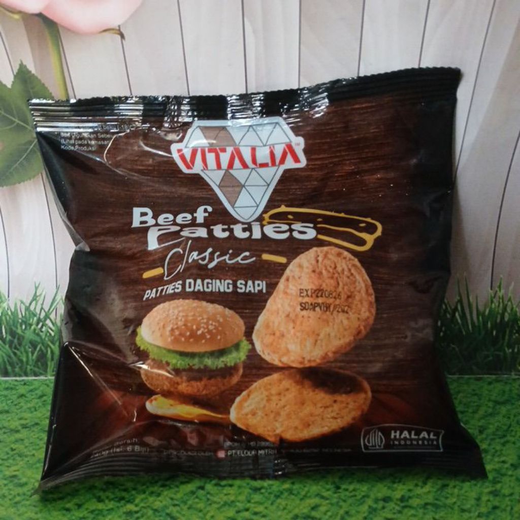 

Beef Patties Classic Vitalia Daging Sapi isi 6 pcs