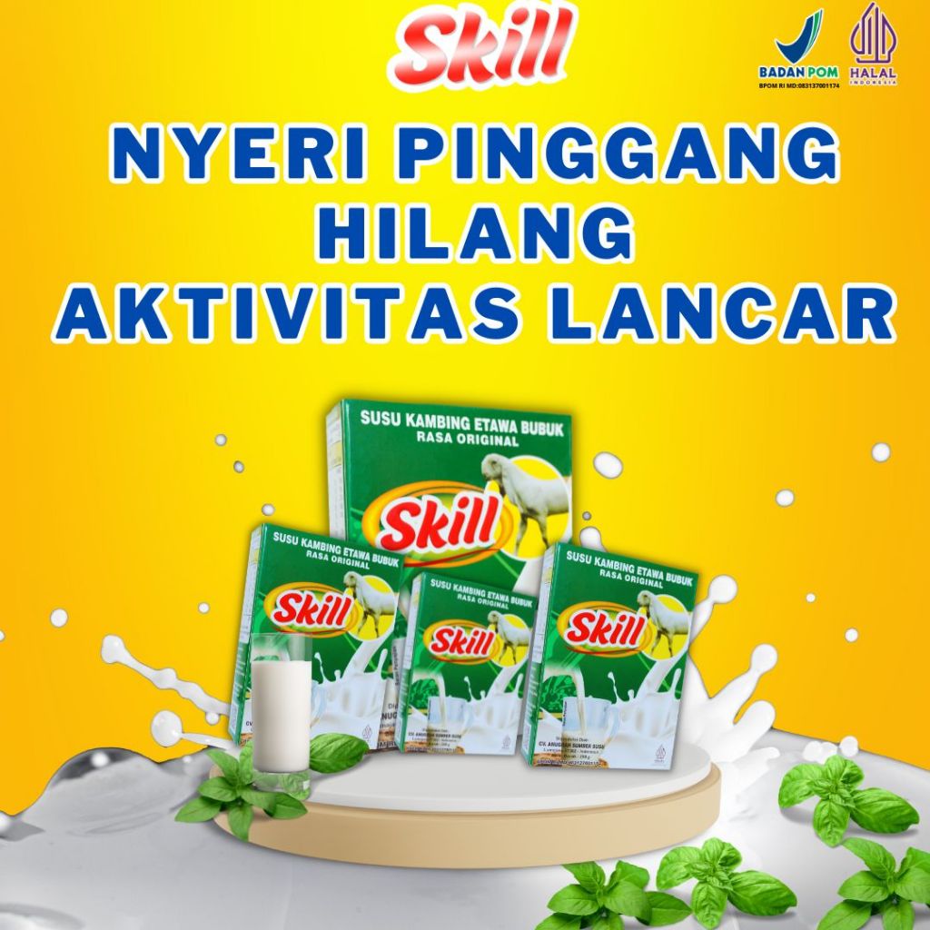 Etawa Skill Original BPOM Halal Susu Kambing Etawa Bubuk Rendah Gula dan Lemak