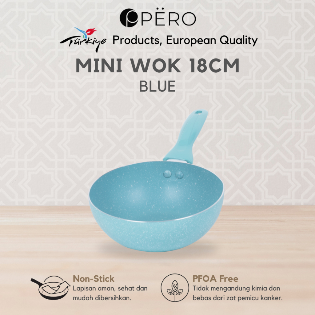 TERLARIS [Promo Best Deal] Pero Mini Wokpan 18cm / Wajan Penggorengan Kecil Anti Lengket / Tanpa