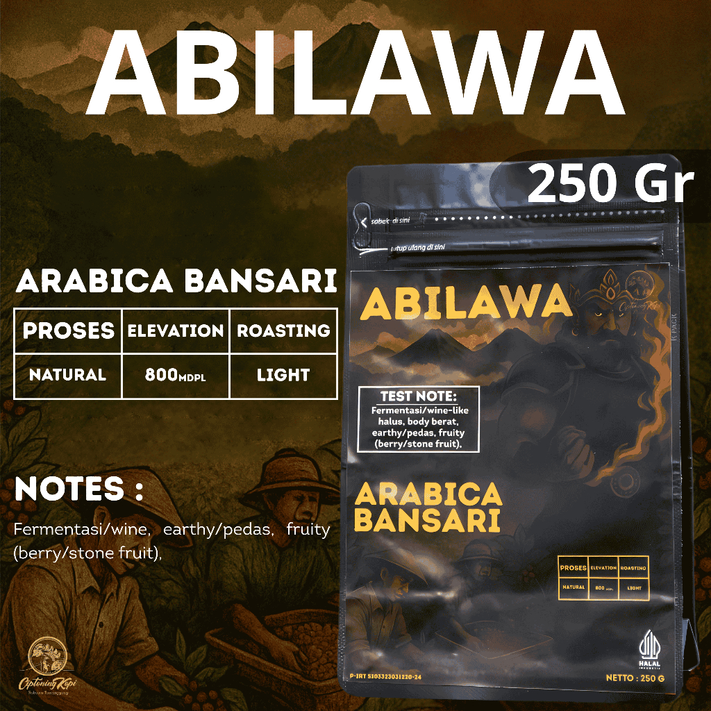 

Kopi Arabica Bansari (Abilawa) by Ciptoning Kopi - 250 Gr