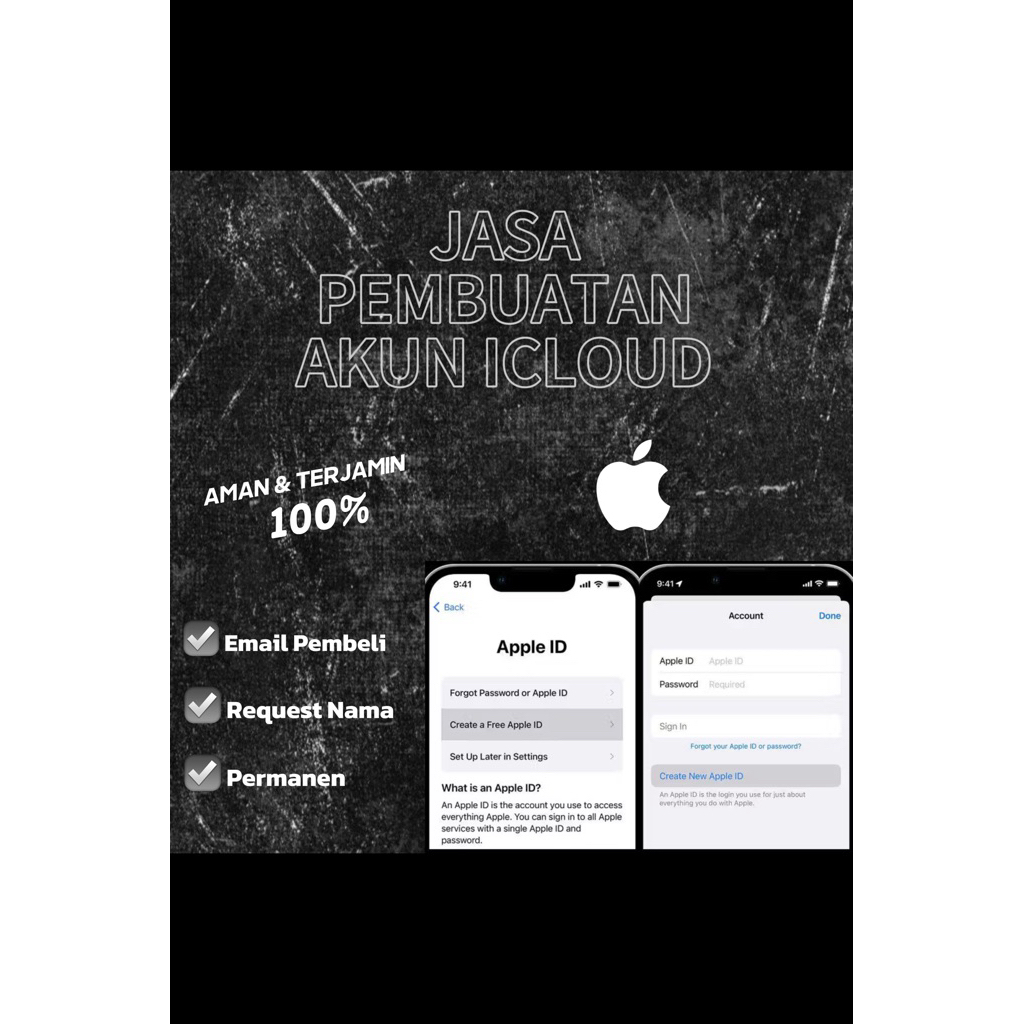 Jasa Pembuatan Icloud id Apple Iphone 100% aman dan amanah