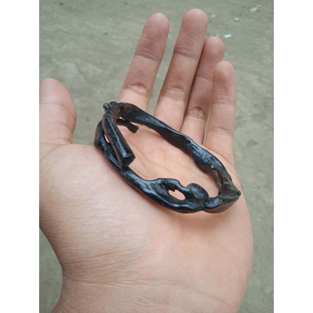 gelang akar bahar hitam combong unik