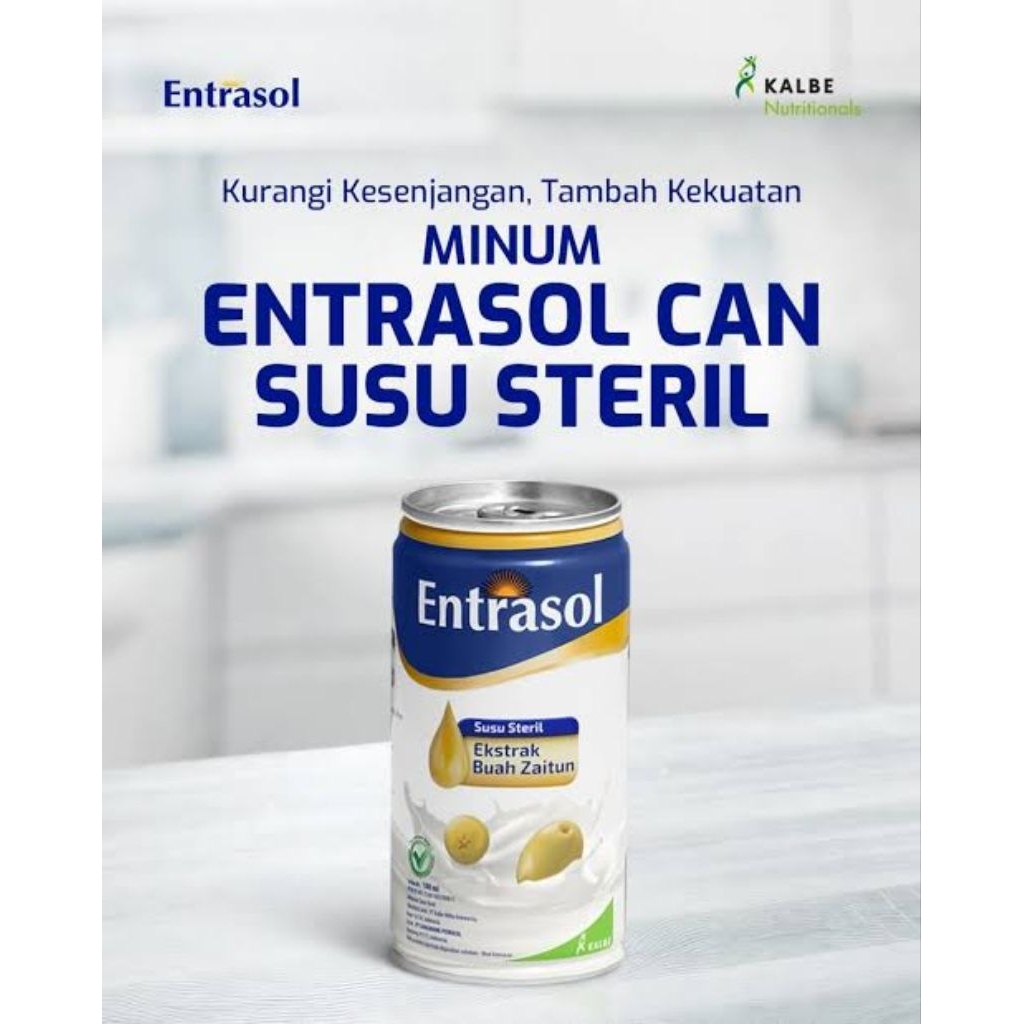 

Entrasol Kaleng susu Steril. Plus Ekstrak Zaitun. Sangat cocok untuk Kebaikan Tulang kuat dan Sehat. dari Kalbe Farma