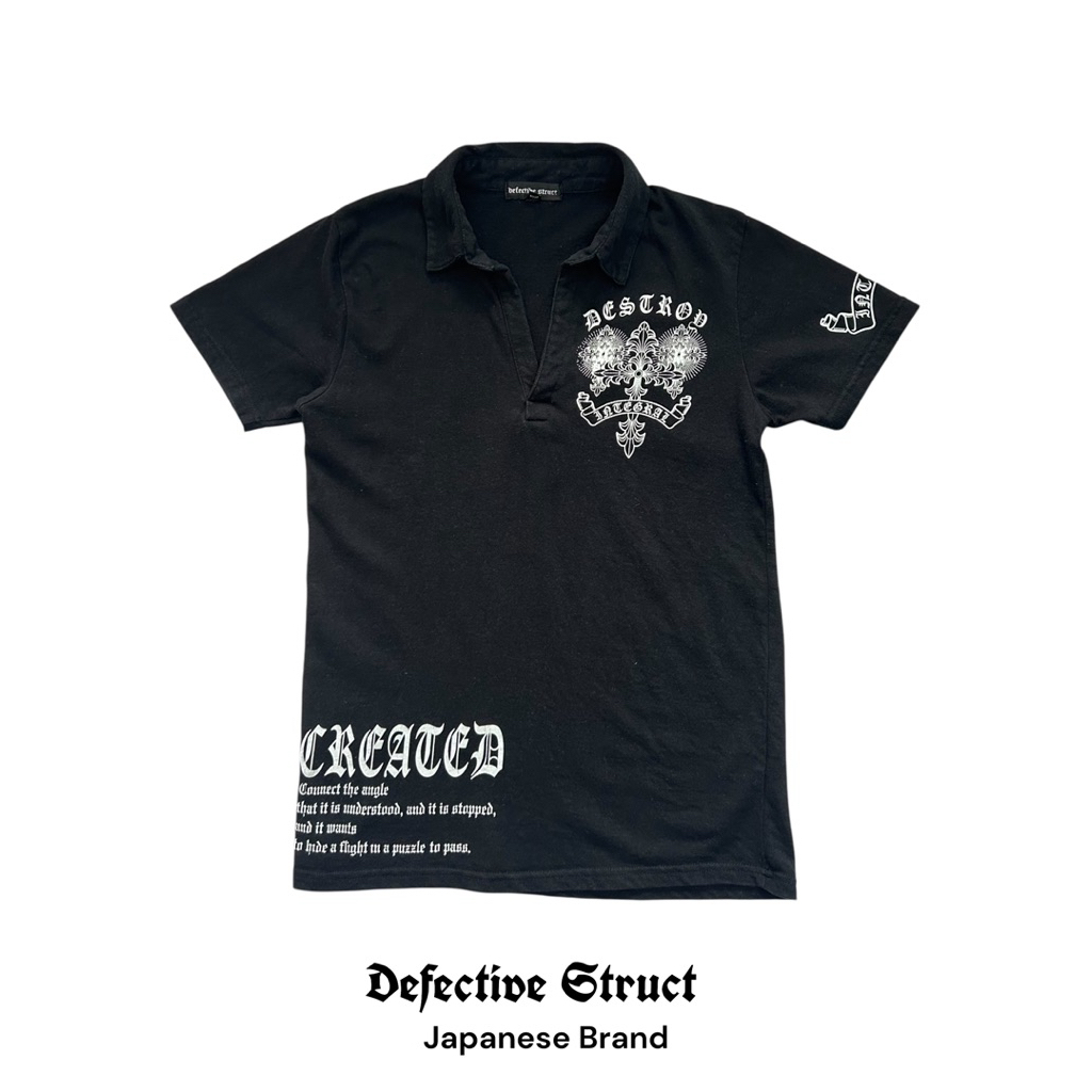 Vintage Y2K Defective Struct Poem Polo Shirt Chrome Hearts