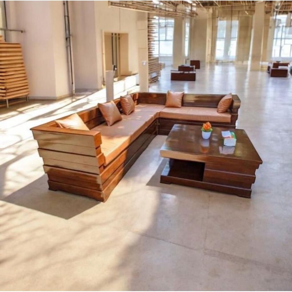 Set kursi sudut box / sudut L kayu jati / kursi tamu mebel jepara berkualitas