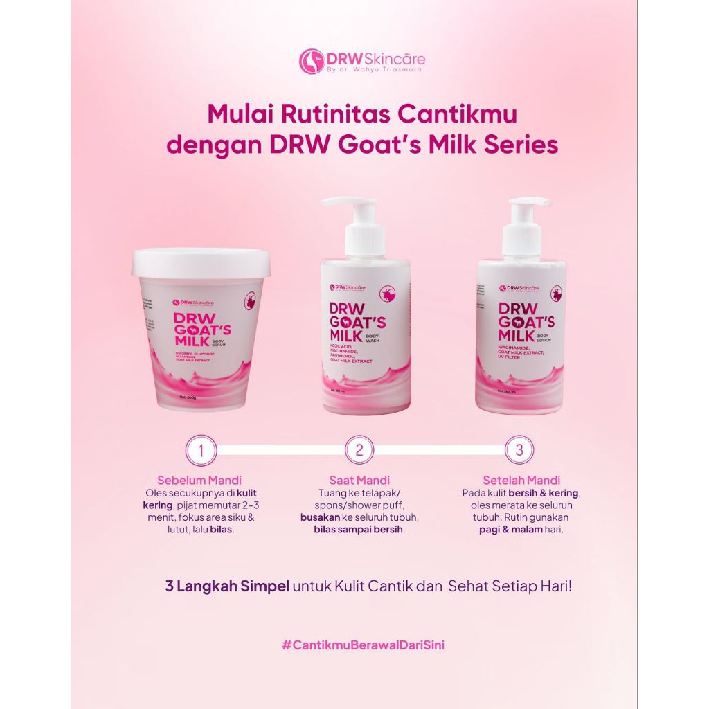DRW SKINCARE / DRW GOAT MILK SERIES / BODY SCRUB / BODY WASH / BODY LOTION / BODY SCRUB DRW SKINCARE