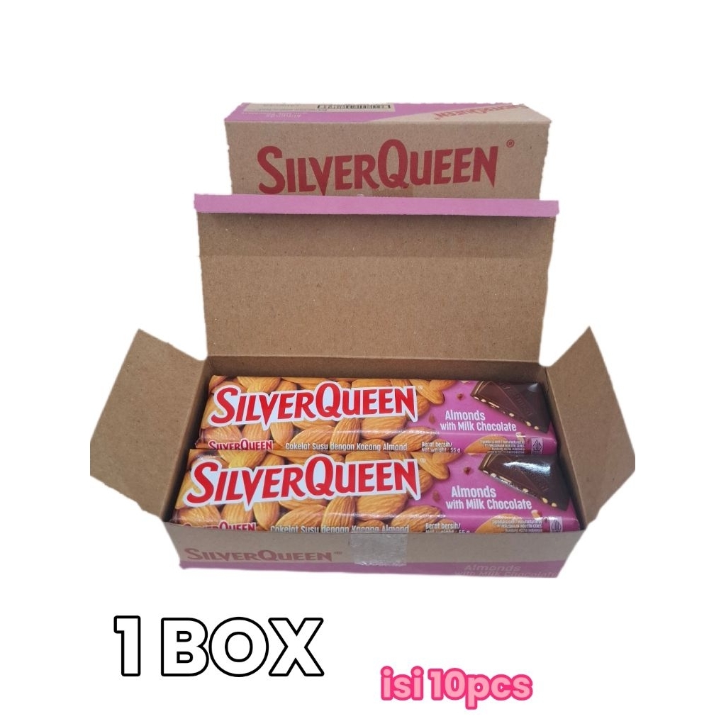 

SilverQueen Coklat Almond & Cashew With Milk Chocolate 55gram isi 1BOX 10 pc