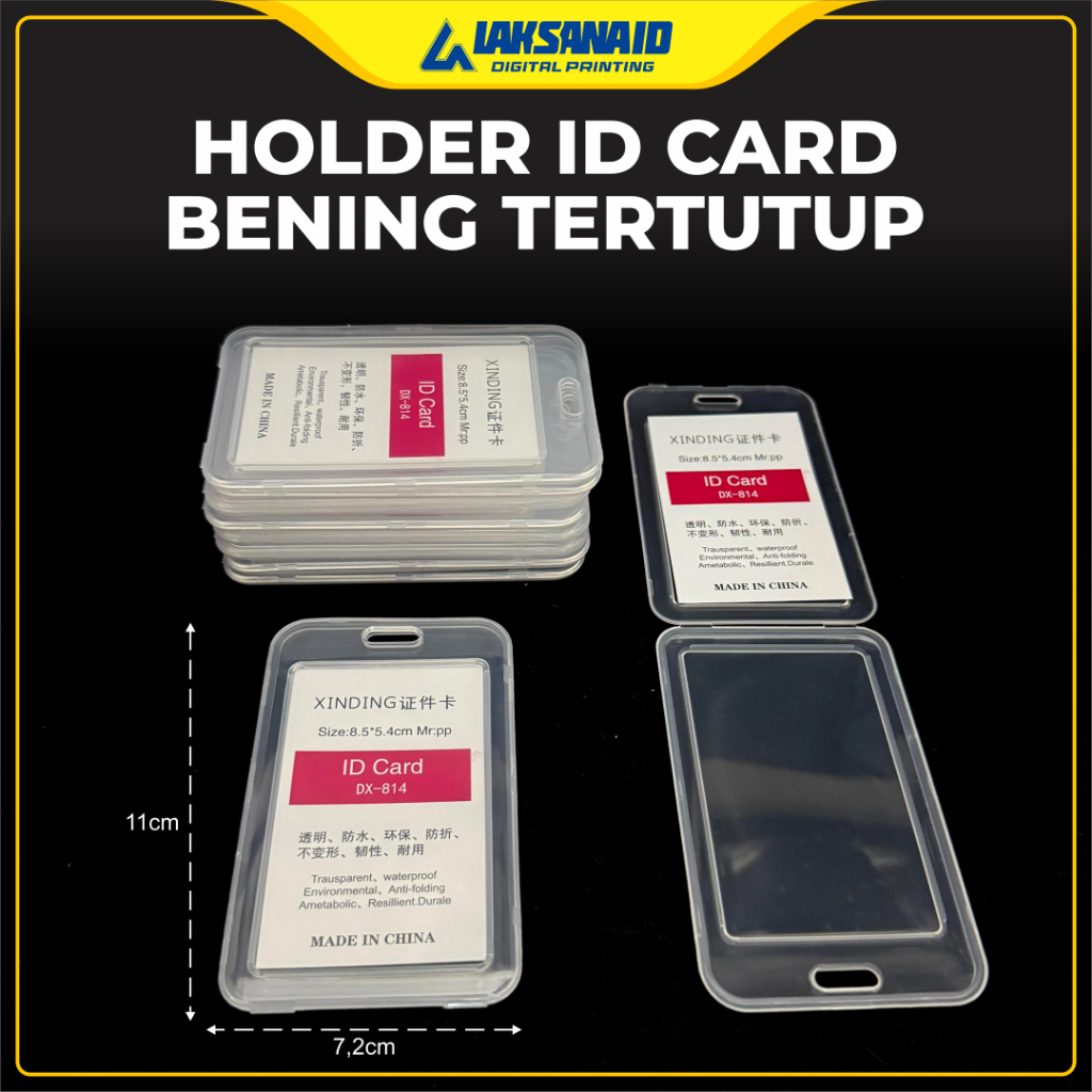 

Id Card Holder Bening Kotak Cover Kartu Id Card MDD 2 sisi Casing Holder Name Tag Transparant