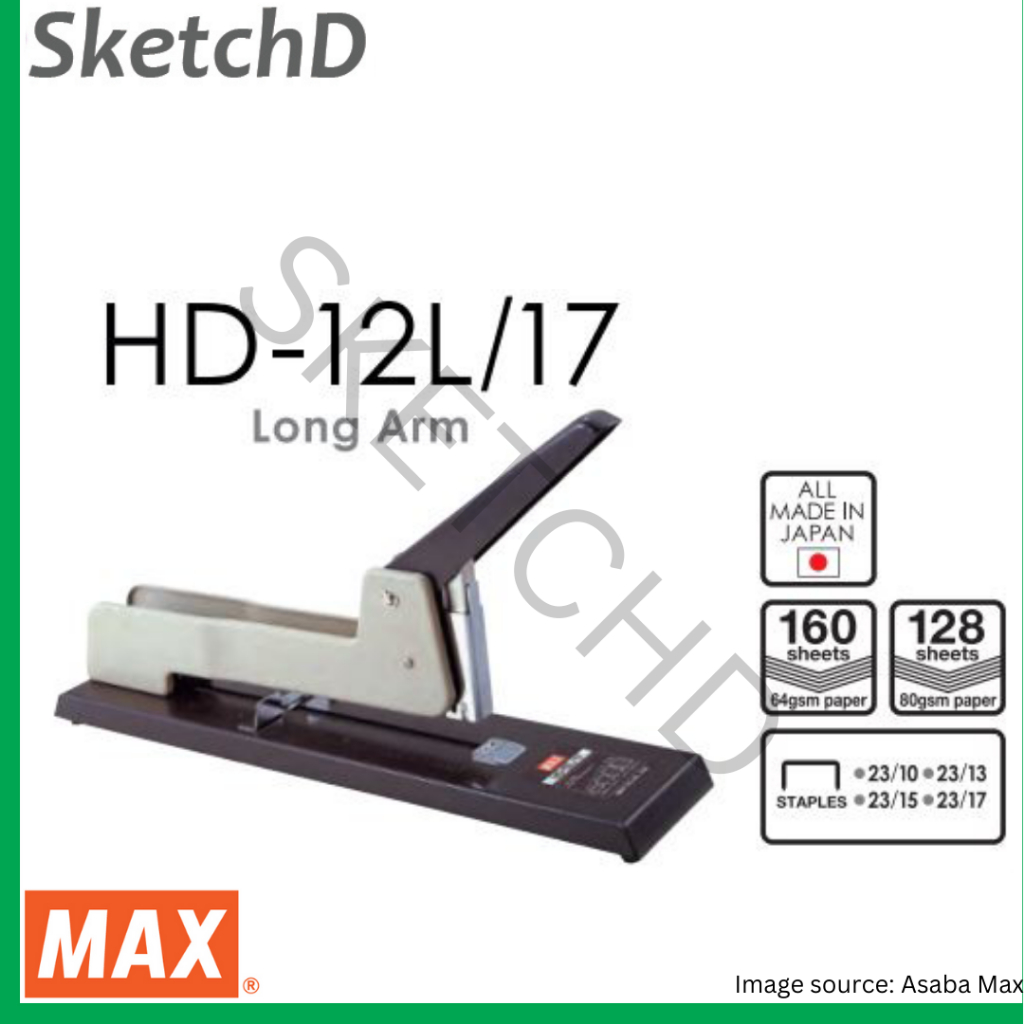

Stapler Jilid Heavy Duty Max HD12L / 17 kapasitas 128 lbr