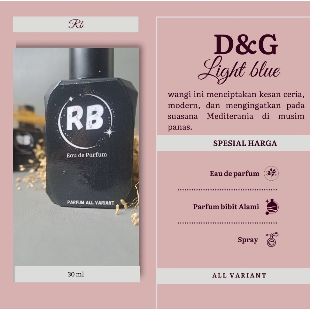 parfum bibit/minyak wangi D&G Light Blue 30ml