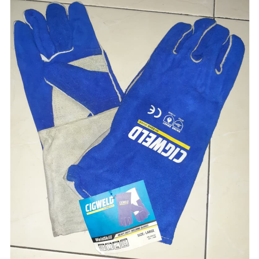 Heavy Duty Welding Gloves CIGWELD 646755 / Cig weld Sarung Tangan Las Biru Berkualitas Tinggi