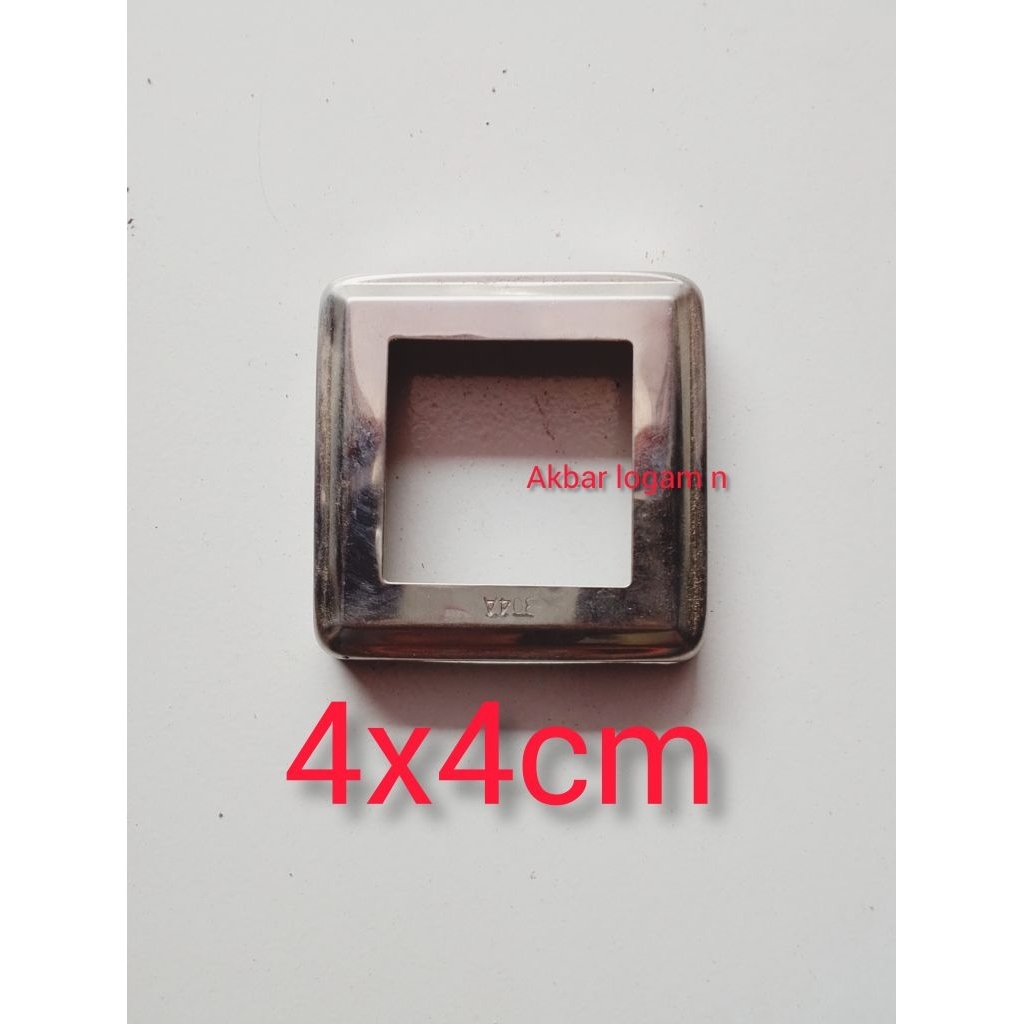 ornamen tapak hollow stainless ukuran 4x4cm ,