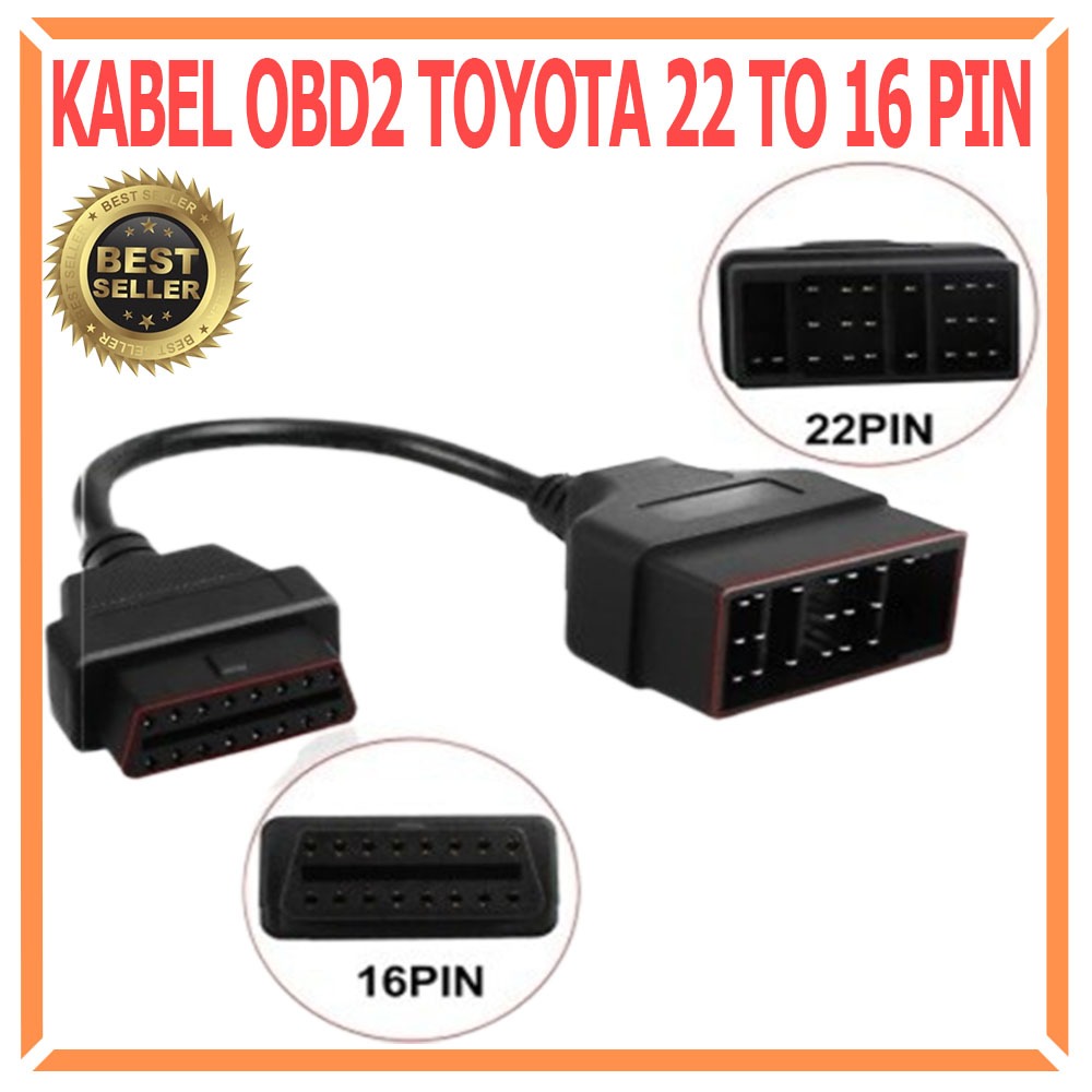 REKOMENDASI Toyota 22 Pin To 16 Pin Female OBD 2 Kabel Konektor Adapter Scanner Diagnostik Mobil