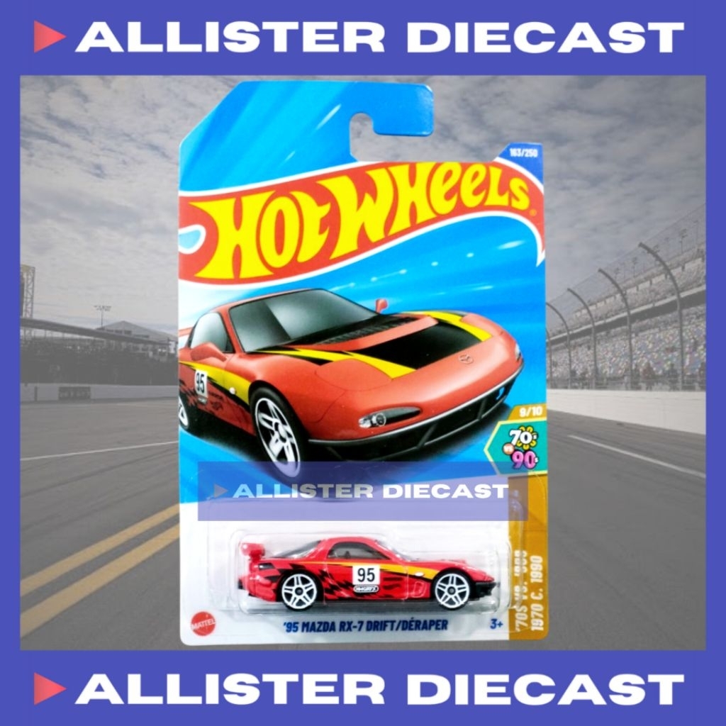 Hot Wheels 95 Mazda RX7 Drift Merah Hotwheels 95 Mazda RX7 Drift Red HW 70S VS 90S