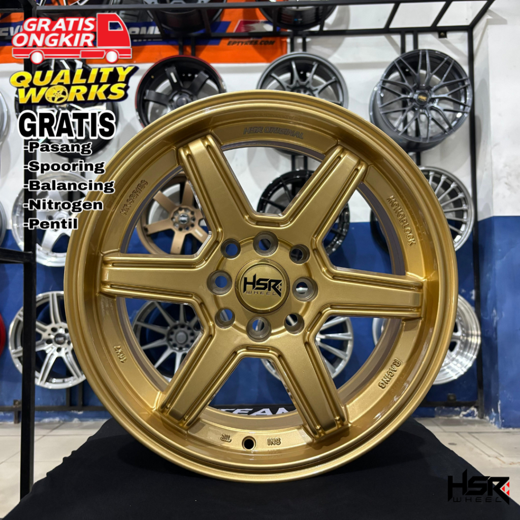 Velg HSR Wheel Minas R16 Mobil City Livina Xenia - Velg Racing JDM Warna Gold