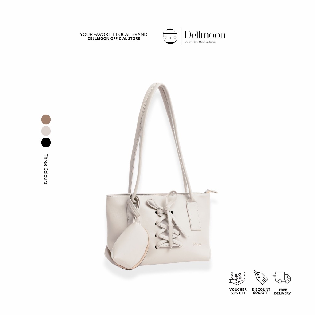 Dellmoon Celine Tas Wanita Gradien Hand Bag Selempang Wanita - Ivory