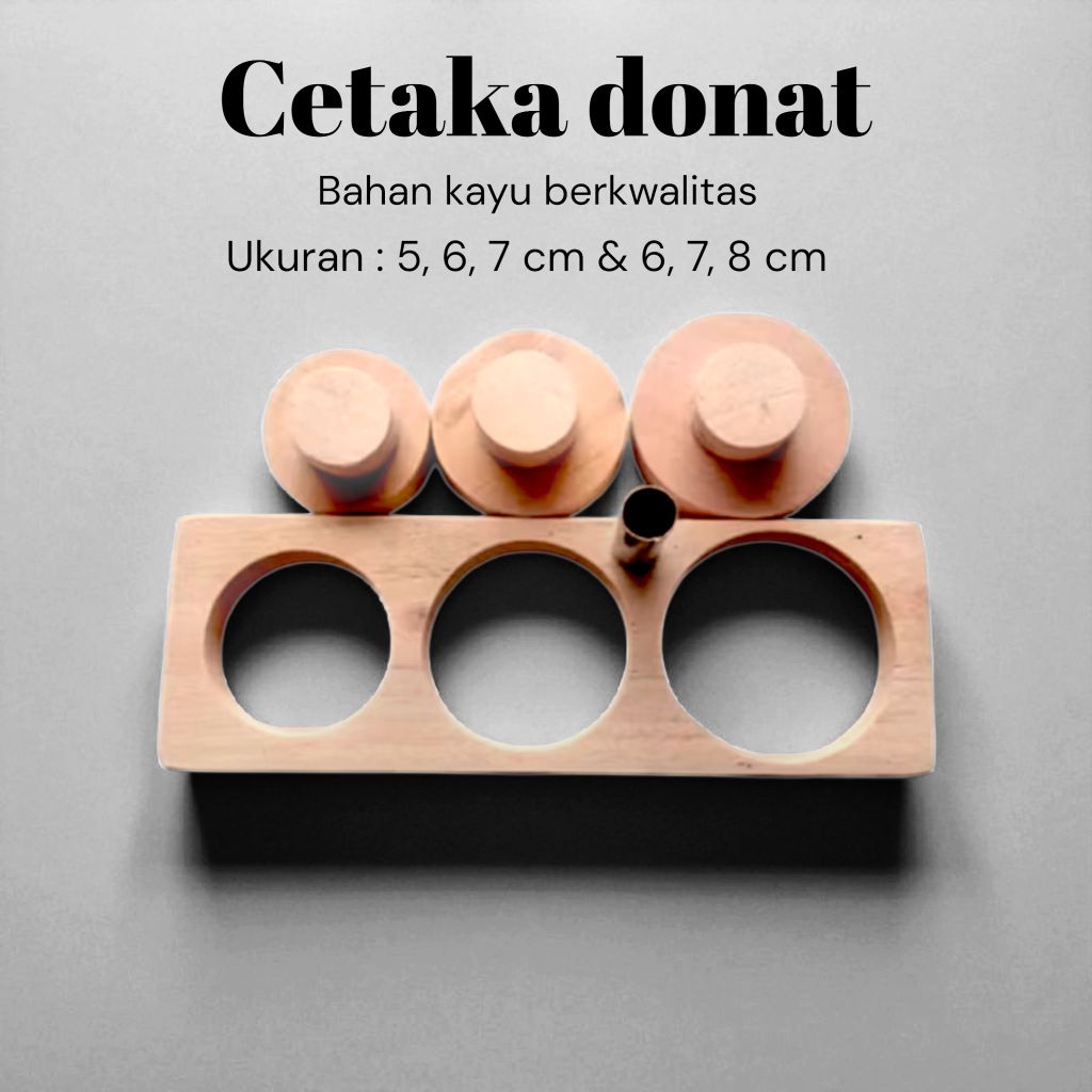 Cetakan donat kayu - alat pembulatan donat berbahan kayu jati belanda