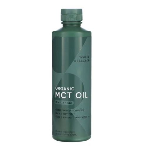 Sports Research MCT Oil Unflavored 473 ml minyak keto diet energy C8 + C10 + C12