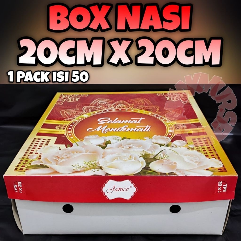 ECER Kotak Nasi 20x20 / Kotak Kue 20x20 / Dus Nasi / Box Kertas Kue