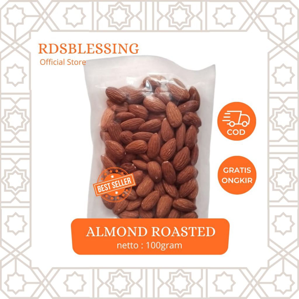 

Almond panggang utuh 100 gram / almond roasted 100gr