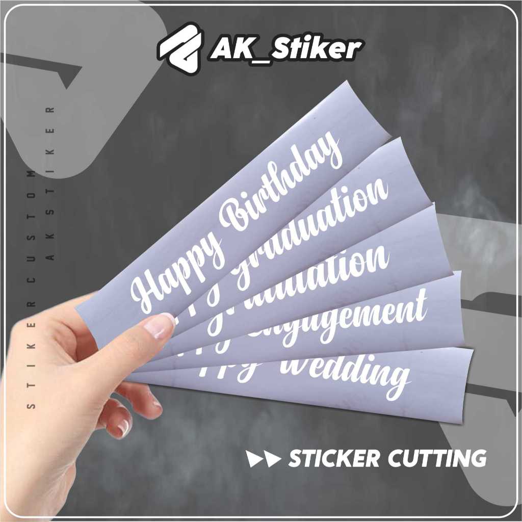 

Cutting Stiker untuk Pita buket bouquet Happy Graduation / Birthday /Congratulation Custom