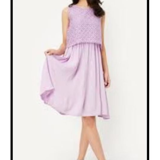 dress Anak Original Brand UNIQLO lilac/gaun anak tanpa lengan (sleeveless dress)