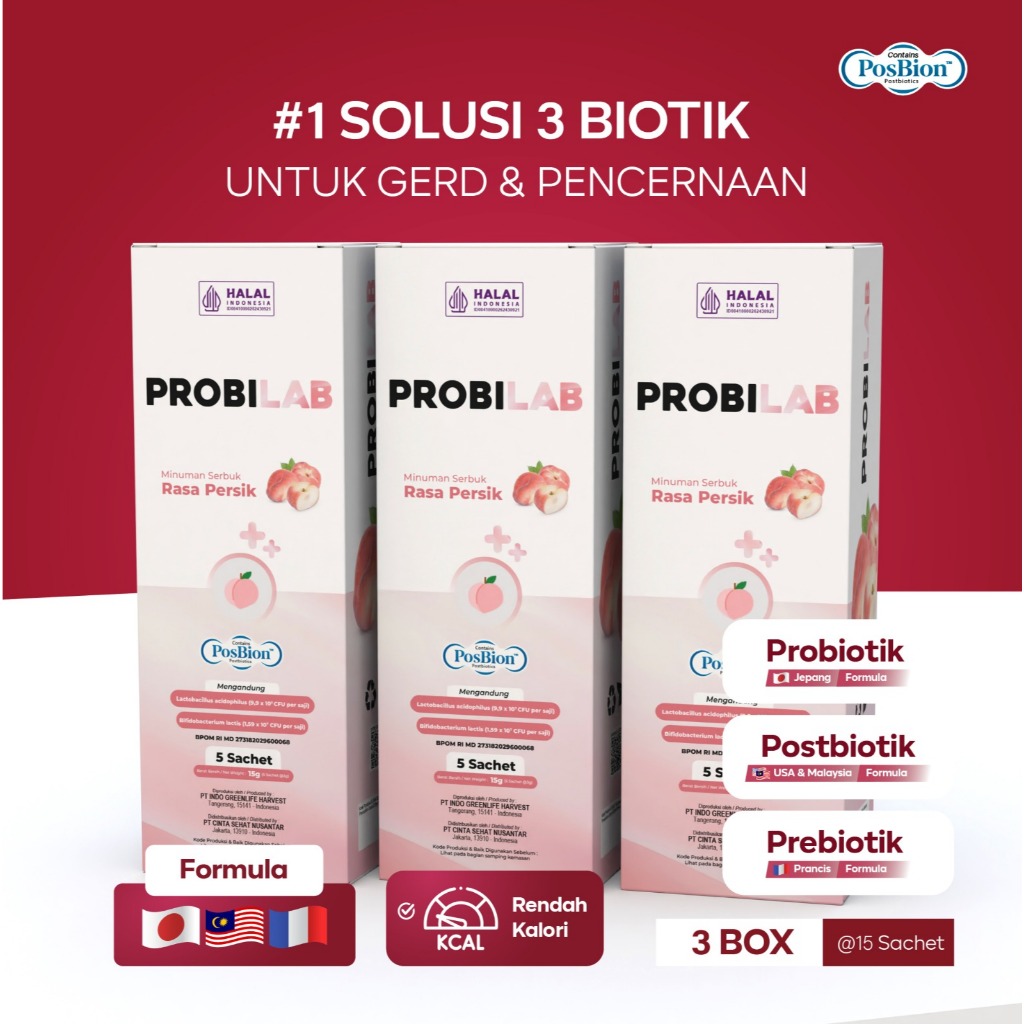 

[KHUSUS LIVE] PROBILAB - 3 Box Suplemen Kids 3 Biotik untuk Pencernaan & Tumbuh Kembang Anak Rasa Peach