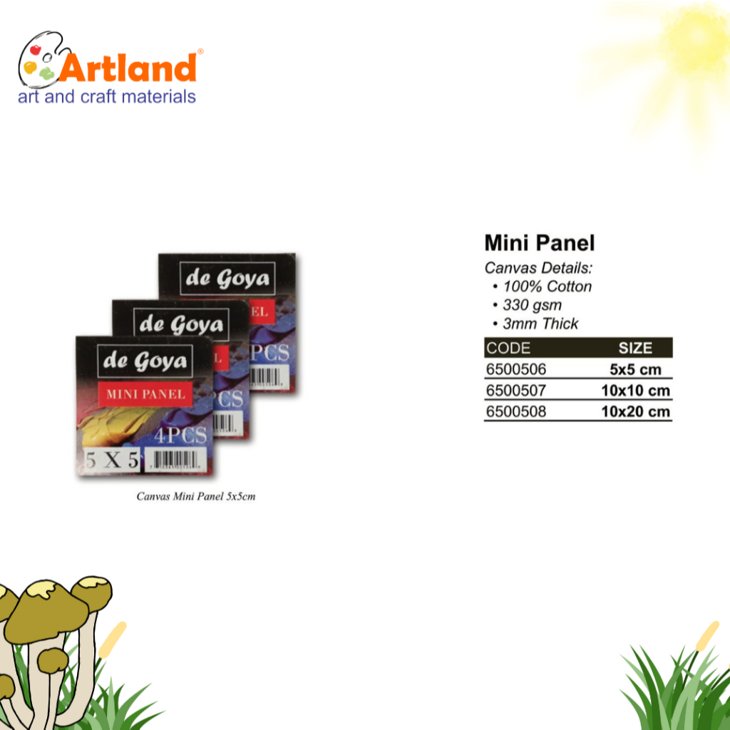 

De Goya Mini Panel Canvas 330gsm – Kanvas Lukis Mini 100% Katun untuk Sketsa, Hobi & Dekorasi