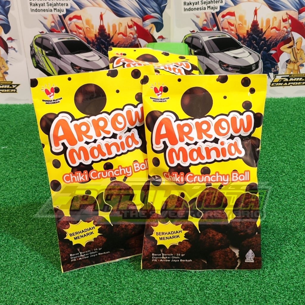 

Arrow Mania Chiki Crunchy Ball / Arrow Mania Berhadiah Menarik / Arrow Mania Snack Berhadiah Menarik / Chiki Arrow Mania Berhadiah Aksesoris Miniatur Bus