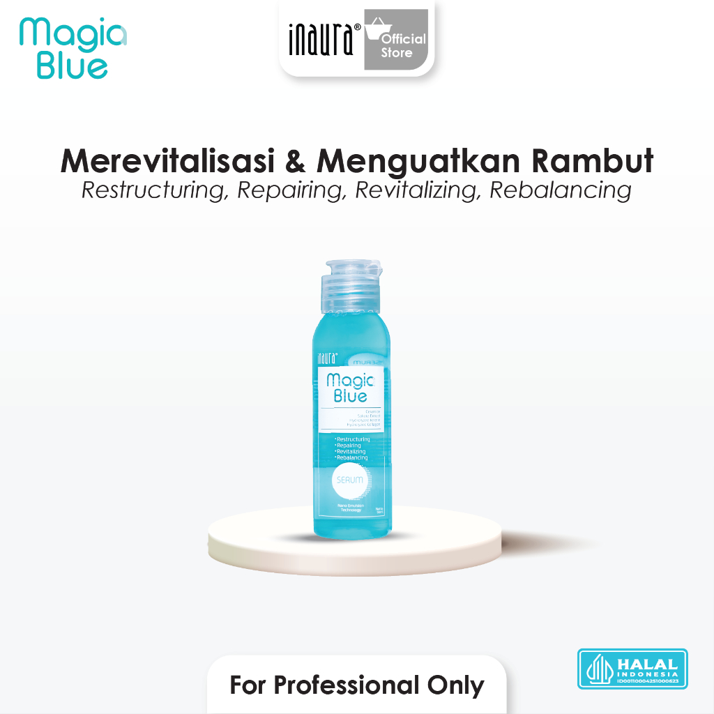 Inaura Magia Blue Serum (MBS) 90ml - Restructuring, Repairing, Revitalizing, Rebalancing, Hair Serum